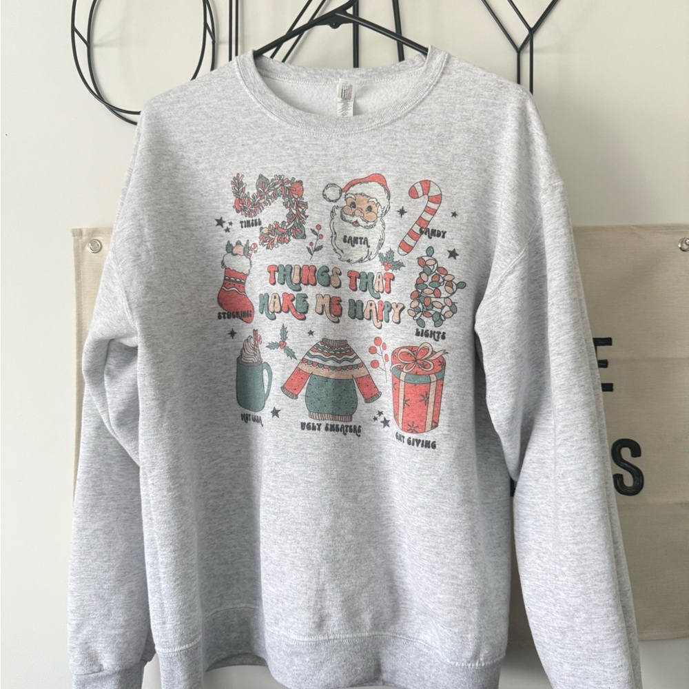 Gray Holiday Graphic Men's Sweater